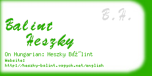 balint heszky business card